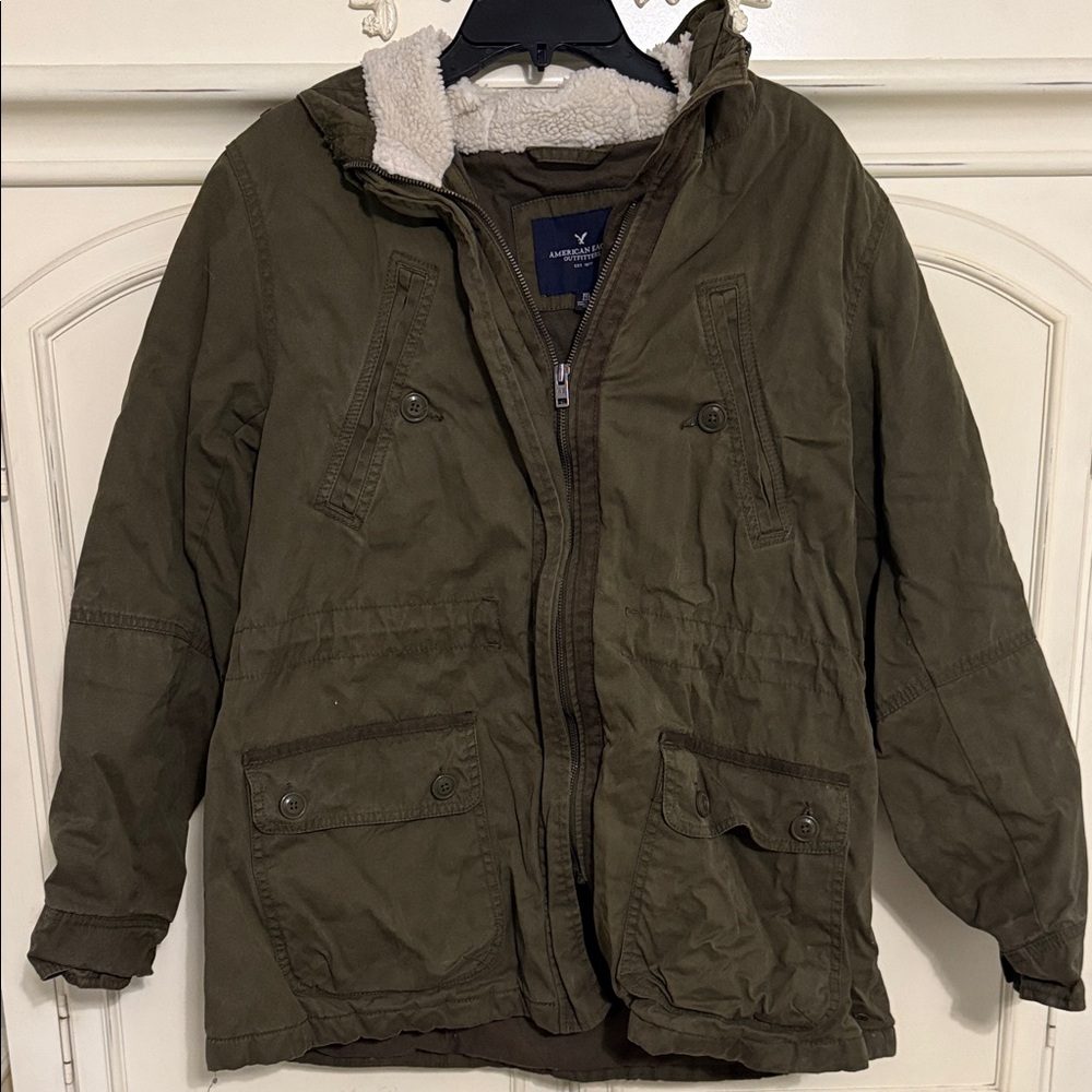 American Eagle Outfitters Dark Olive utility/cargo Jacket xxl